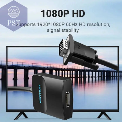 Tions VGA zu HDMI Adapter 1080P VGA Stecker auf HDMI Buchse Konverter Kabel Mit Audio USB Power für PS4/3 HDTV VGA HDMI Konverter - Property & Safety Tradings