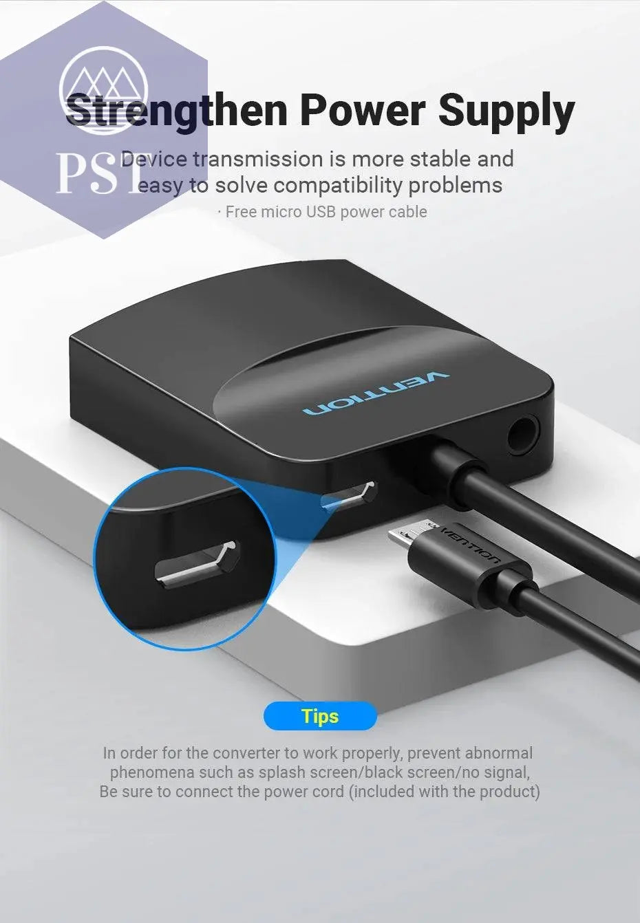 Tions VGA zu HDMI Adapter 1080P VGA Stecker auf HDMI Buchse Konverter Kabel Mit Audio USB Power für PS4/3 HDTV VGA HDMI Konverter - Property & Safety Tradings