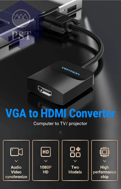 Tions VGA zu HDMI Adapter 1080P VGA Stecker auf HDMI Buchse Konverter Kabel Mit Audio USB Power für PS4/3 HDTV VGA HDMI Konverter - Property & Safety Tradings