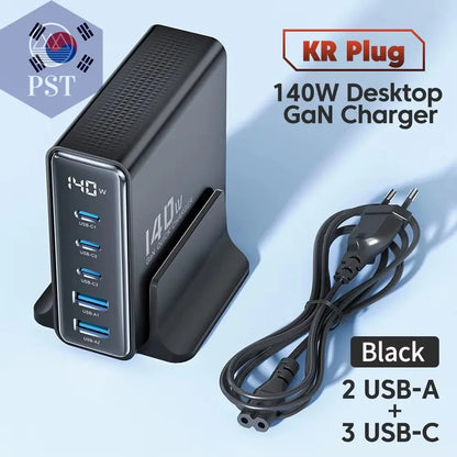 Toocki 140W Gan Usb Ladegerät 5 In1 Desktop Schnell Aufladen Usb Typ C Ladegerät Led Display Ladegerät Für Iphone Xiaomi Smartphone Laptop PST PS Tradings  PST PS Tradings Kr-Black PST PS Tradings Toocki 140W Gan Usb Ladegerät 5 In1 Desktop Schnell Aufladen Usb Typ C Ladegerät Led Display Ladegerät Für Iphone Xiaomi Smartphone Laptop