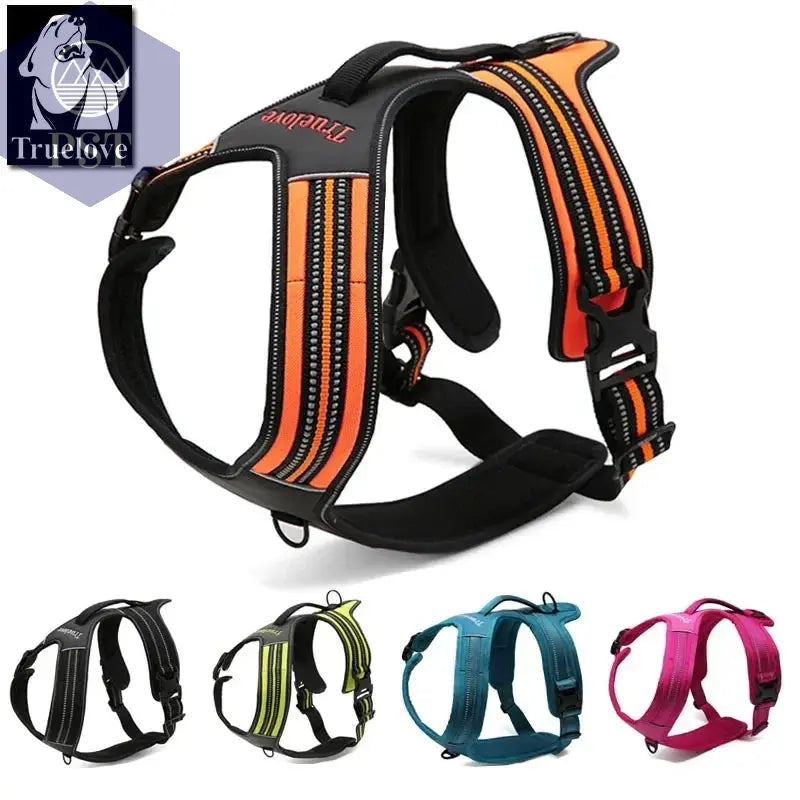 Truelove Sport Nylon Reflektierende Keine Pull Hund Harness Outdoor Abenteuer Pet Weste mit Griff xs bis xl 5 farben in lager fabrik       PST PS Tradings