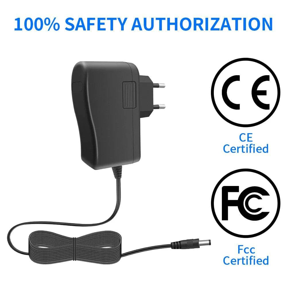 AC100-240V to DC 12V 1A 1000mA 12W Power Adapter 5.5 x 2.1mm Connector size 10 Feet Power Cord Supply for Security Cameras - PST PS Tradings