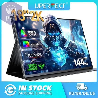 UPERFECT 2K 144Hz Portable Monitor 18" 100%DCI-P3 HDMI Computer Display Matte IPS Eye Care Laptop Second Screen for Mac PC Phone PST PS Tradings  PST PS Tradings UK Plug / Mexico PST PS Tradings UPERFECT 2K 144Hz Portable Monitor 18" 100%DCI-P3 HDMI Computer Display Matte IPS Eye Care Laptop Second Screen for Mac PC Phone