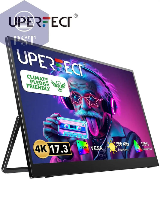 UPERFECT 4K Portable Monitor 17.3 " 3840*2160 100% Adobe IPS External Display Game PC Screen For Switch Laptop Mac Xiamo huawei PST PS Tradings  PST PS Tradings UK Plug / Mexico PST PS Tradings UPERFECT 4K Portable Monitor 17.3 " 3840*2160 100% Adobe IPS External Display Game PC Screen For Switch Laptop Mac Xiamo huawei