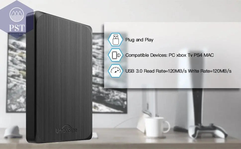 UnionSine HDD 2.5" 2/6 PCS Portable External Hard Drive 500gb/750GB/1TB USB3.0 Storage Compatible for PC, Mac, Desktop,Laptop,TV - PST PS Tradings