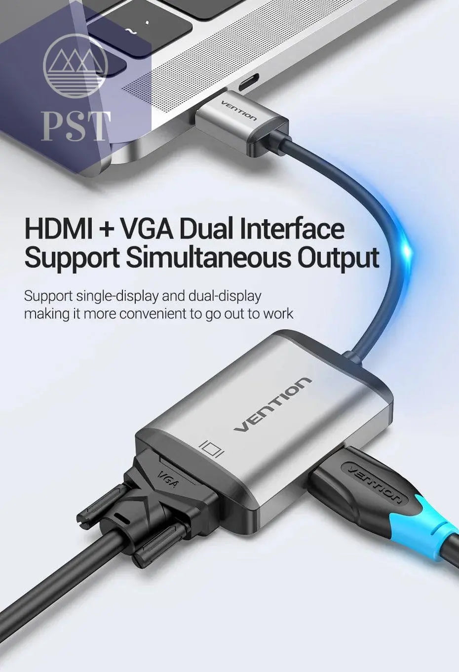 Vention HDMI to VGA adapter Digital to Analog Video Audio Converter Cable 1080p for Xbox 360 PS3 PS4 PC Laptop TV Box Projector - Property & Safety Tradings