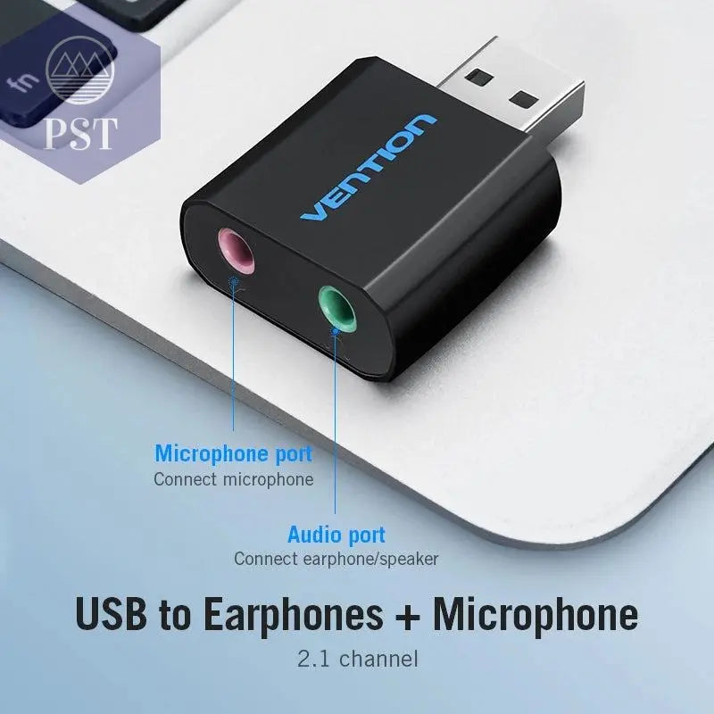 Vention USB Sound Card USB Audio Interface headphone Adapter Soundcard for Mic Speaker Laptop PS4 Computer External Sound Card       PST PS Tradings