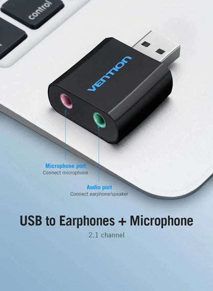 Vention USB Sound Card USB Audio Interface headphone Adapter Soundcard for Mic Speaker Laptop PS4 Computer External Sound Card       PST PS Tradings