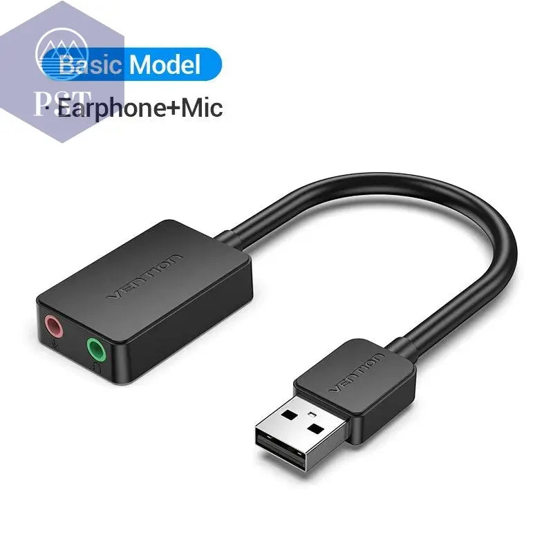 Vention USB Sound Card USB Audio Interface headphone Adapter Soundcard for Mic Speaker Laptop PS4 Computer External Sound Card       PST PS Tradings