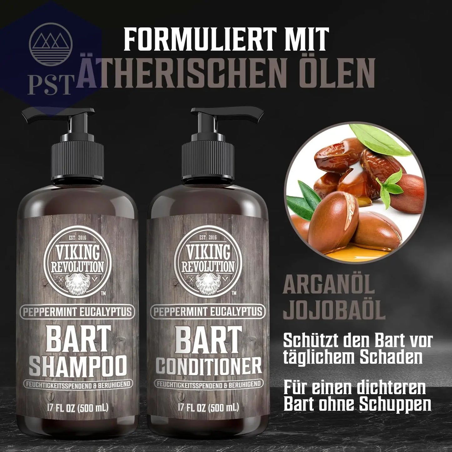 Viking Revolution Bart Shampoo & Conditioner Set - Erweicht, Glättet & Stärkt Den Bartwuchs - Natürlicher Pfefferminz- & Eukalyptusduft - Geschenke Für Männer - 2 X 500 Ml PST PS Tradings  PST PS Tradings  PST PS Tradings Viking Revolution Bart Shampoo & Conditioner Set - Erweicht, Glättet & Stärkt Den Bartwuchs - Natürlicher Pfefferminz- & Eukalyptusduft - Geschenke Für Männer - 2 X 500 Ml