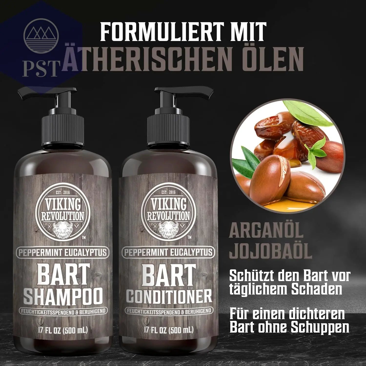 Viking Revolution Bart Shampoo & Conditioner Set - Erweicht, Glättet & Stärkt Den Bartwuchs - Natürlicher Pfefferminz- & Eukalyptusduft - Geschenke Für Männer - 2 X 500 Ml PST PS Tradings  PST PS Tradings  PST PS Tradings Viking Revolution Bart Shampoo & Conditioner Set - Erweicht, Glättet & Stärkt Den Bartwuchs - Natürlicher Pfefferminz- & Eukalyptusduft - Geschenke Für Männer - 2 X 500 Ml