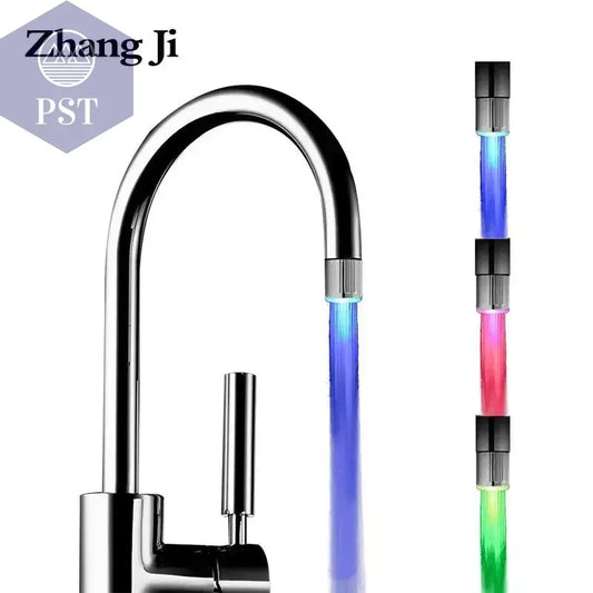 Wasserhahn Aufsatz LED Temperature Sensitive 3-Color Light-up Kitchen Bathroom Glow Water Saving Faucet Aerator Tap Nozzle Shower - PST PS Tradings