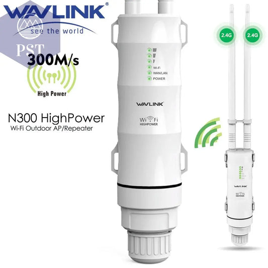 Wavlink N300 High Power Outdoor Weatherproof 30dbm Wireless Wifi Router/AP Repeater/Extender 2.4G 15KV Outer Detachable Antenna - PST PS Tradings