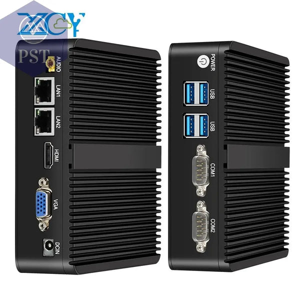 XCY Fanless Mini PC Intel Celeron J4125 2x GbE LAN 2x RS232 HDMI VGA Support WiFi 4G LTE Windows 10 Linux Industrial Computer       PST PS Tradings