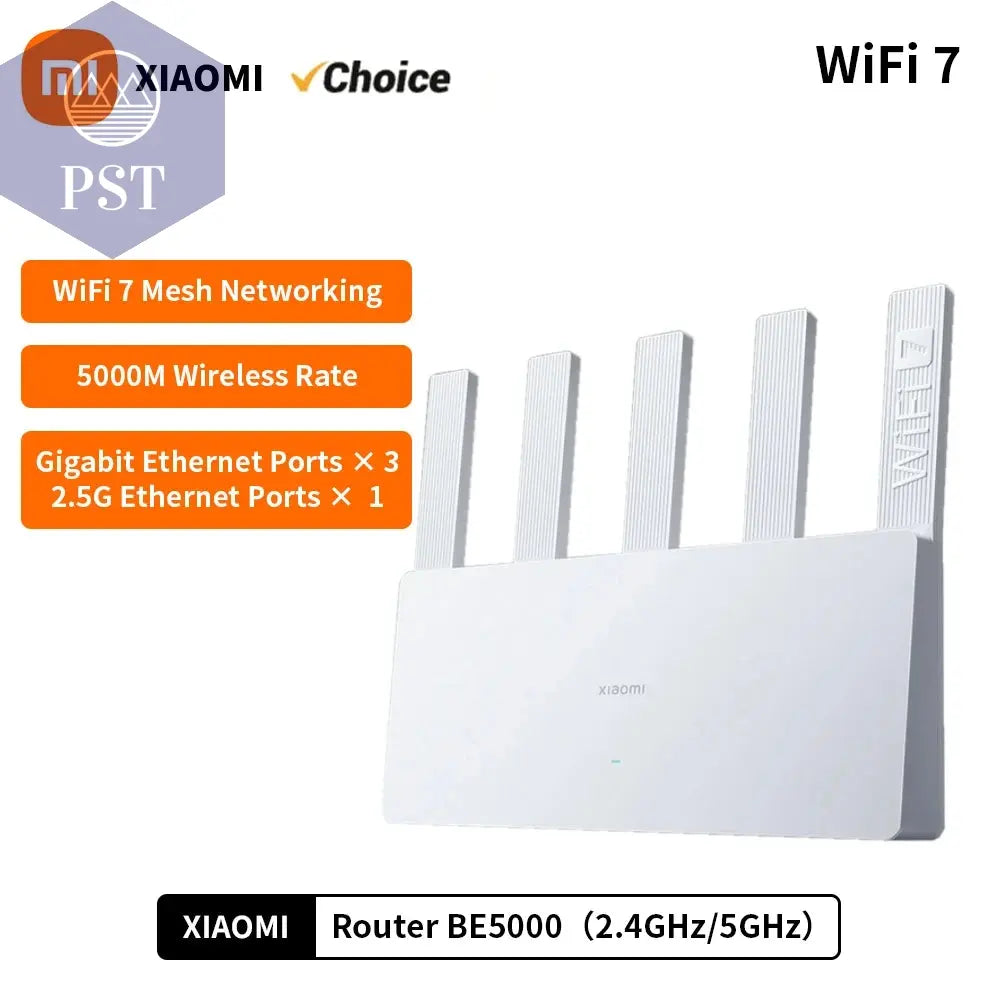 Xiaomi BE5000 Router WiFi 7 5000 Mbps Dual-Band PST PS Tradings Router PST PS Tradings  PST PS Tradings Xiaomi BE5000 Router WiFi 7 5000 Mbps Dual-Band Router