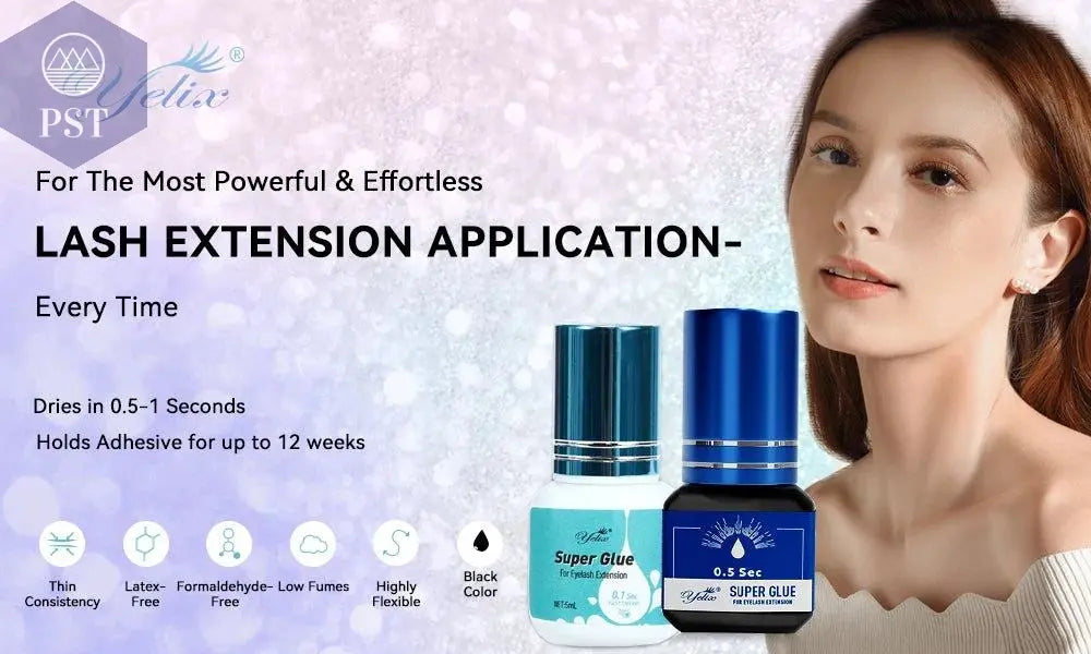 Yelix Eyelash Extension Glue 0.5-1 Sec Fast Dry Individual Lashes Glue Sensitive Eye Eyelash Glue Wholesale Customization PST PS Tradings  PST PS Tradings  PST PS Tradings