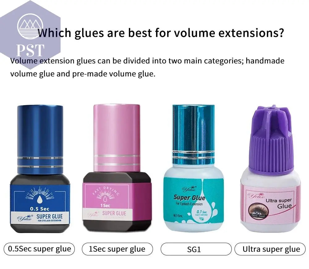Yelix Eyelash Extension Glue 0.5-1 Sec Fast Dry Individual Lashes Glue Sensitive Eye Eyelash Glue Wholesale Customization PST PS Tradings  PST PS Tradings  PST PS Tradings
