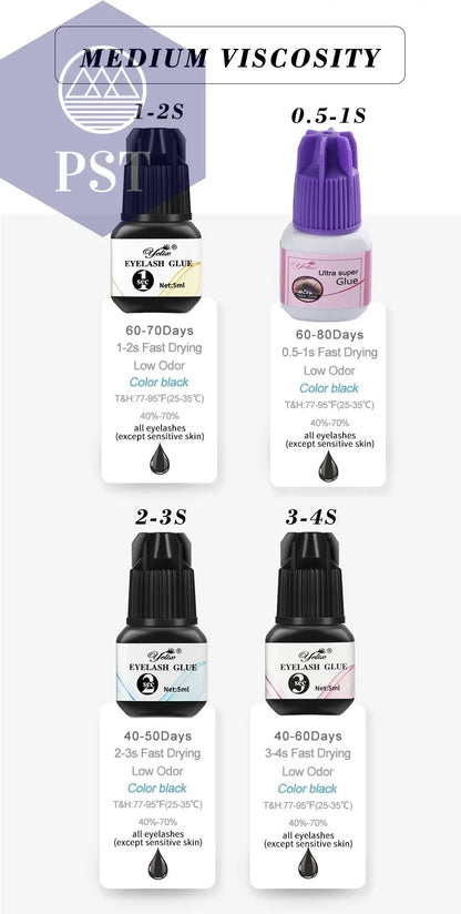 Yelix Eyelash Extension Glue 0.5-1 Sec Fast Dry Individual Lashes Glue Sensitive Eye Eyelash Glue Wholesale Customization PST PS Tradings  PST PS Tradings  PST PS Tradings