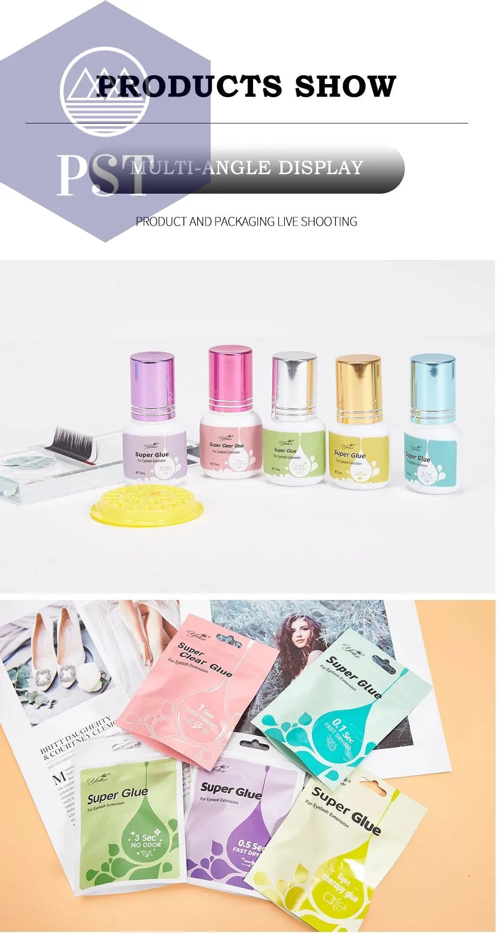 Yelix Eyelash Extension Glue 0.5-1 Sec Fast Dry Individual Lashes Glue Sensitive Eye Eyelash Glue Wholesale Customization PST PS Tradings  PST PS Tradings  PST PS Tradings
