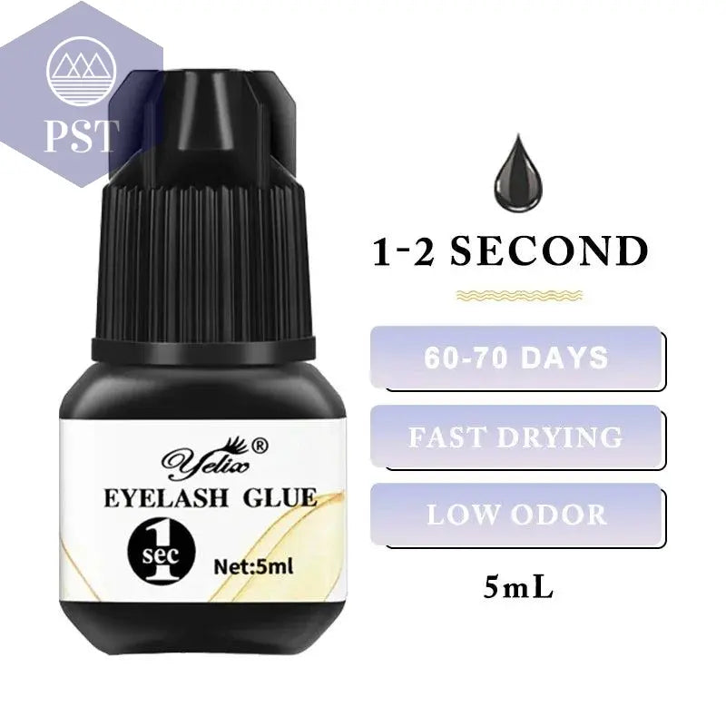 Yelix Eyelash Extension Glue 0.5-1 Sec Fast Dry Individual Lashes Glue Sensitive Eye Eyelash Glue Wholesale Customization PST PS Tradings  PST PS Tradings  PST PS Tradings