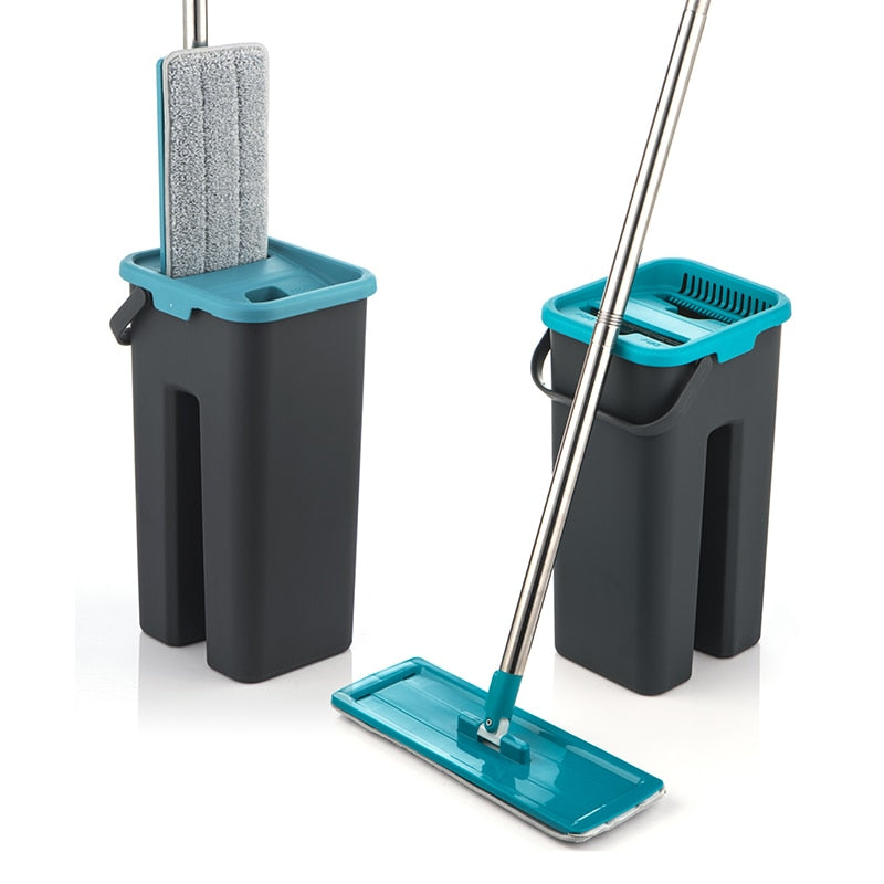 Cleaning Flat Squeeze Mop and Bucket