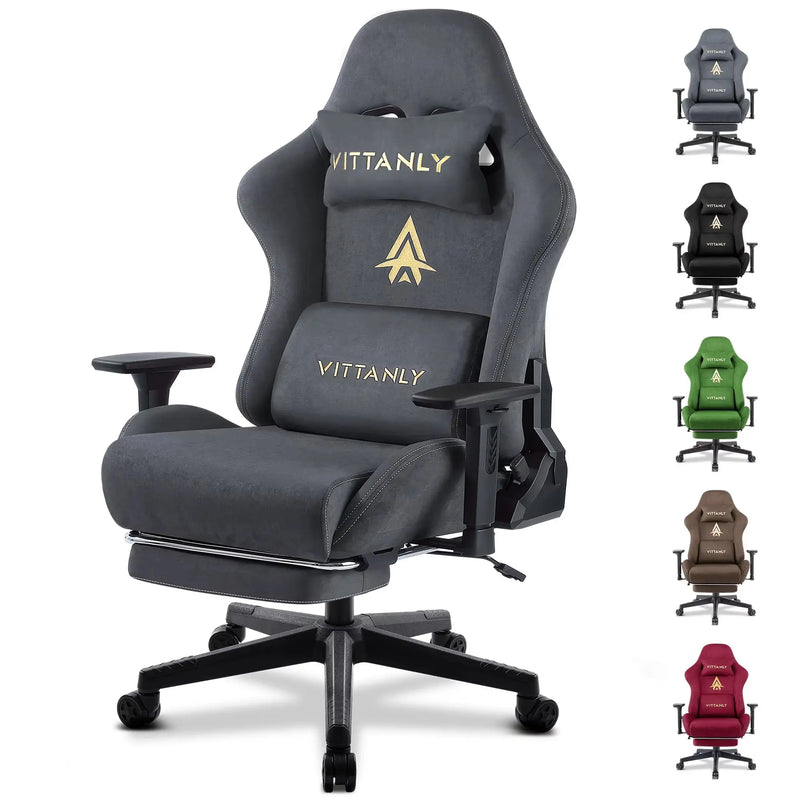 Gaming Stuhl Atmungsaktive Faux Wildleder Büro Stuhl Mit Fußstütze Stuhl Kopfstütze Ergonomischer Spiele Computer Stuhl Office Chair