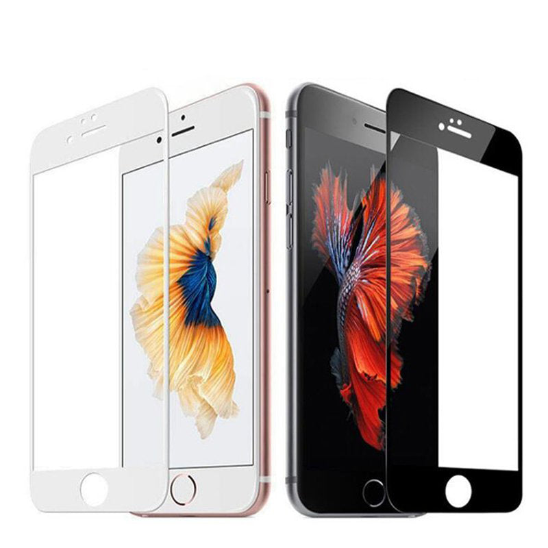 Full Screen White or Black Protection Tempered Glass for iPhone