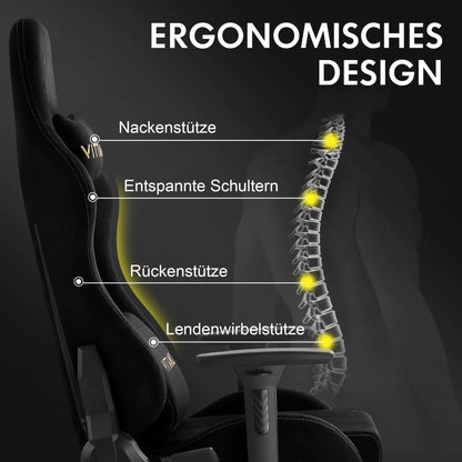 Gaming Stuhl Atmungsaktive Faux Wildleder Büro Stuhl Mit Fußstütze Stuhl Kopfstütze Ergonomischer Spiele Computer Stuhl Office Chair