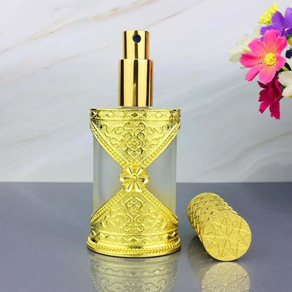 40ML Gold Antique Spray Parfume Dispenser Bottle Frosted Glass Empty Toner Bottle Refillable Container