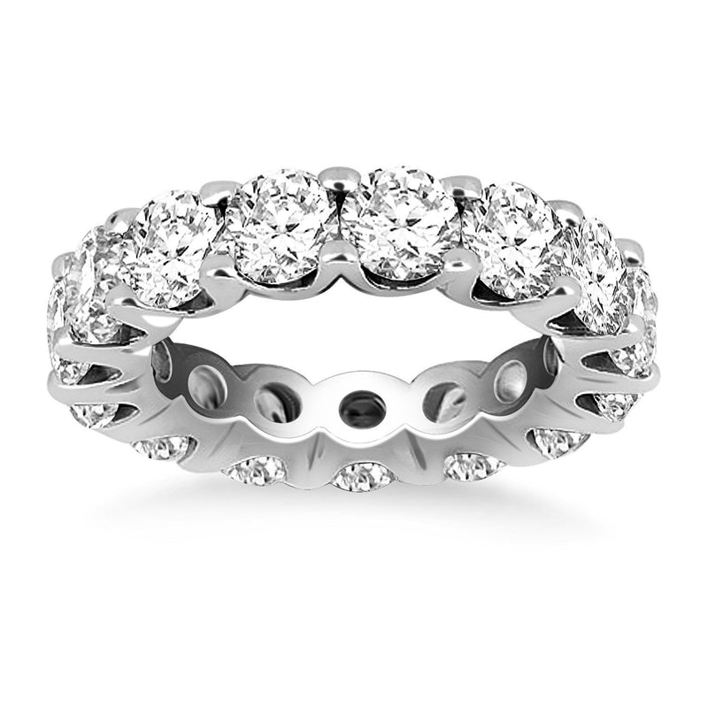 14k White Gold Round Diamond Decorated Eternity Ring