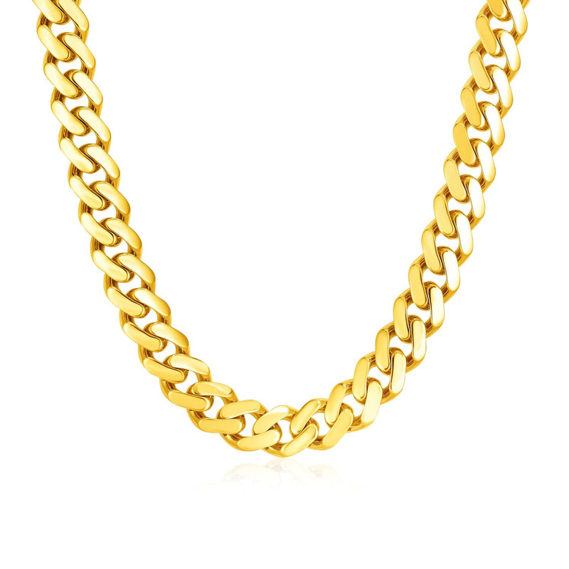 Goldkette Karabiner Kette Echtschmuck Hohe Qualität Goldschmiede 14k Yellow Gold Polished Miami Cuban Chain Necklace