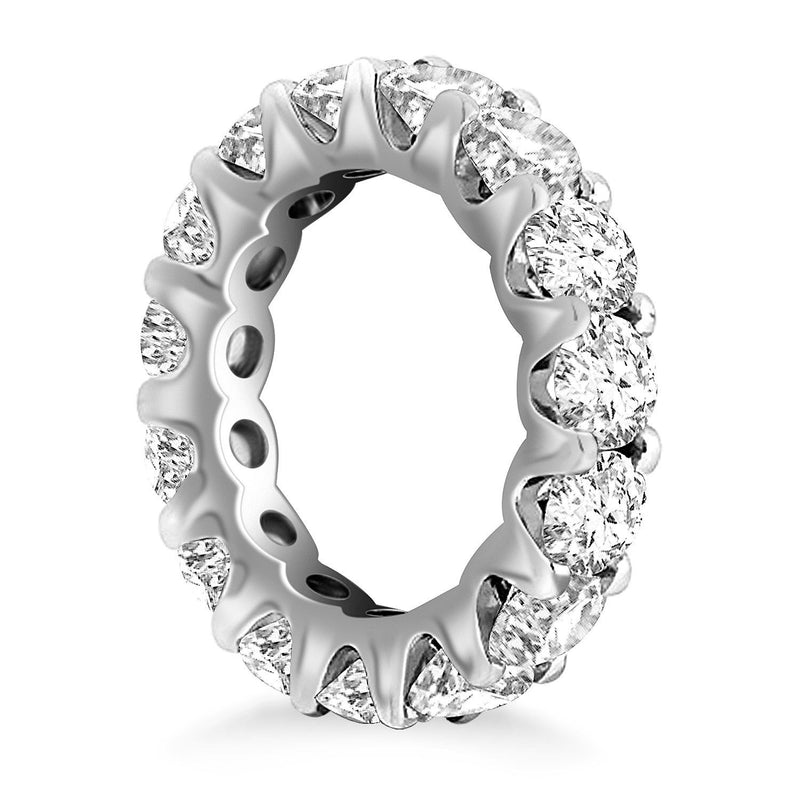 14k White Gold Round Diamond Decorated Eternity Ring