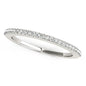 14k White Gold Pave Scallop Setting Diamond Wedding Band (1/8 cttw)