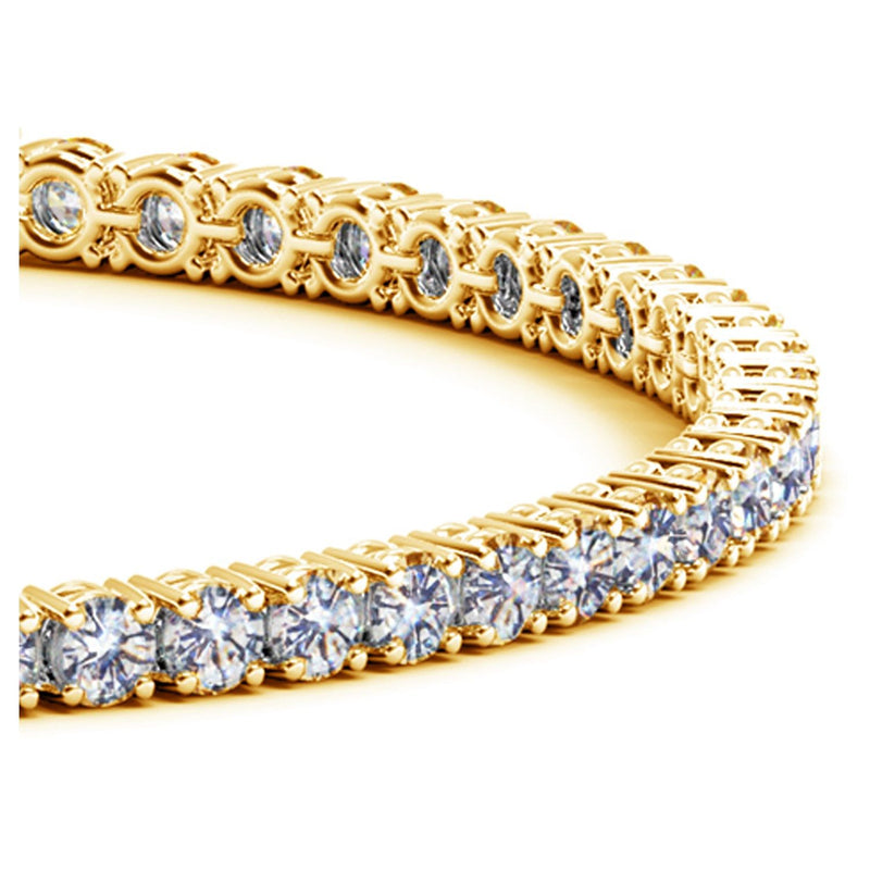 14k Yellow Gold Round Diamond Tennis Bracelet (5 cttw)