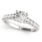 14k White Gold Round Trellis Setting Diamond Engagement Ring (1 cttw)