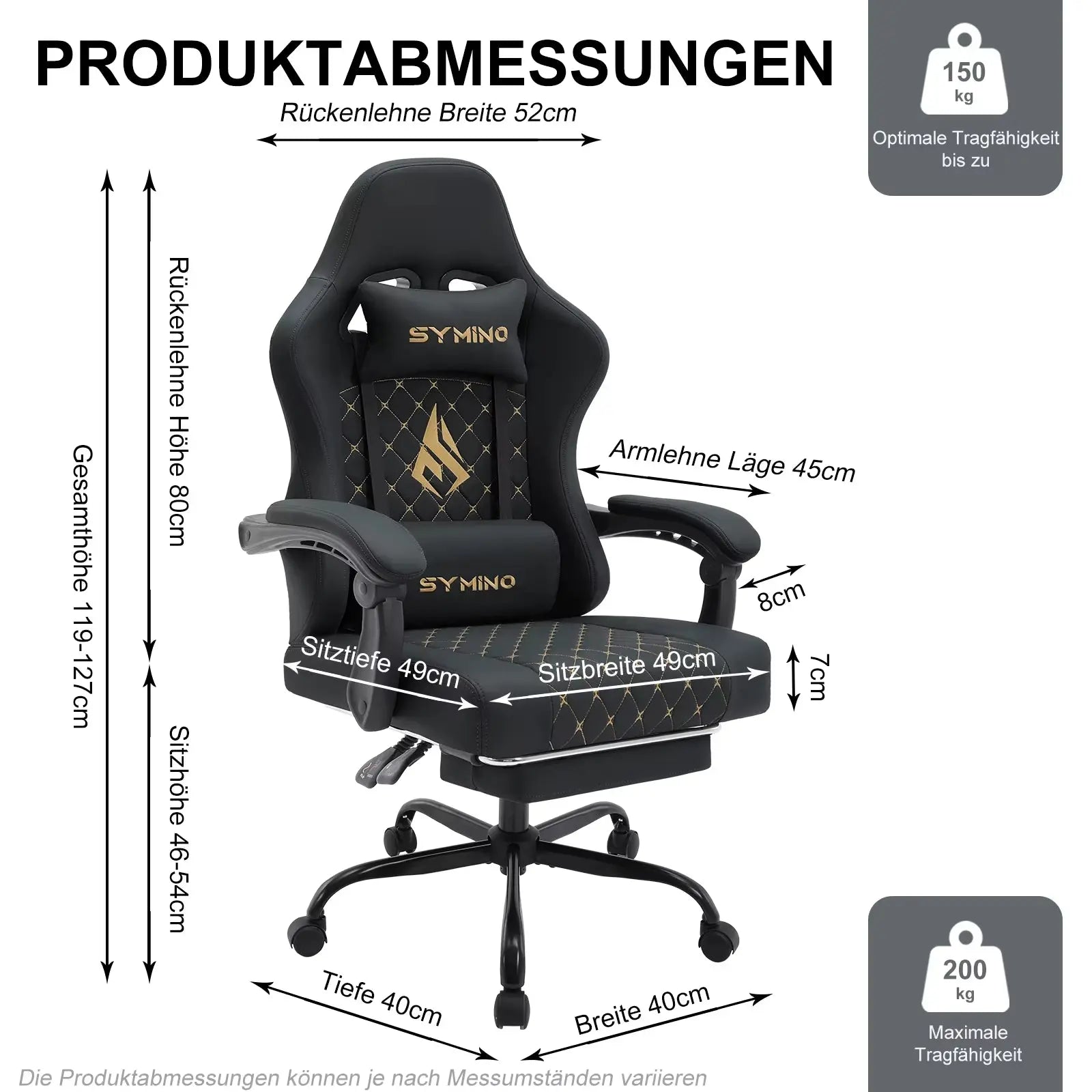 Gaming-Stuhl Im Rennstil, Bürostuhl Mit Fußstütze Und Verstellbaren Armlehnen, 200 Kg Tragfähigkeit