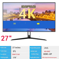 4K Resolution 27 Inch 144HZ 165 HZ Uhd Monitors Set Pc Desktop Curved Gaming Monitor,Pc Gamer,Lcd Monitor for Office and Game