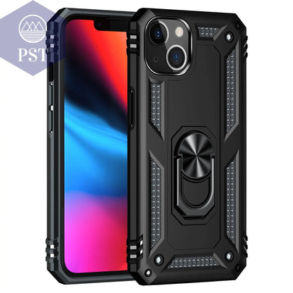 iPhone 13  Case With Kickstand, Heavy Duty Military Grade Protection Phone Case, Built-In 360° Rotate Ring Stand, Shockp - Property & Safety Tradings