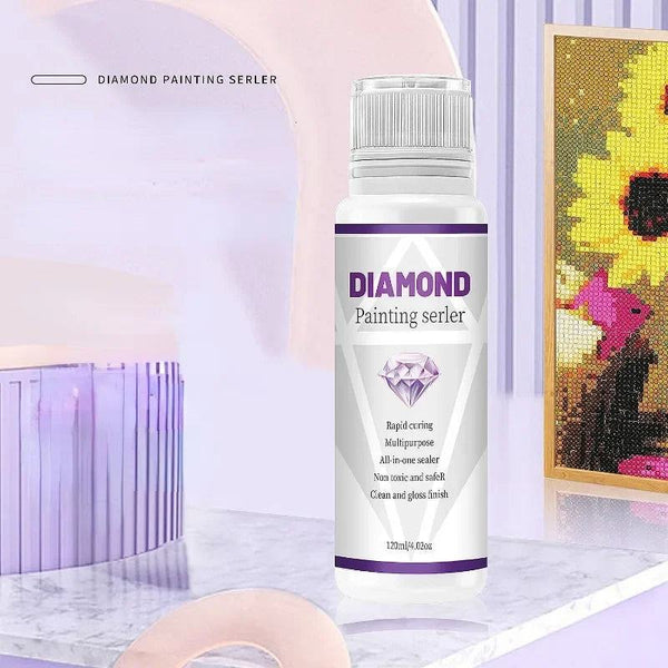 120ML Diamond Painting Sealer 5D Diamond Cross Stitch Art Glue Permanent Hold & Shine Effect Sealer Painting Puzzle Accessories - PST PS Tradings