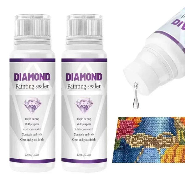 120ML Diamond Painting Sealer 5D Diamond Cross Stitch Art Glue Permanent Hold & Shine Effect Sealer Painting Puzzle Accessories - PST PS Tradings