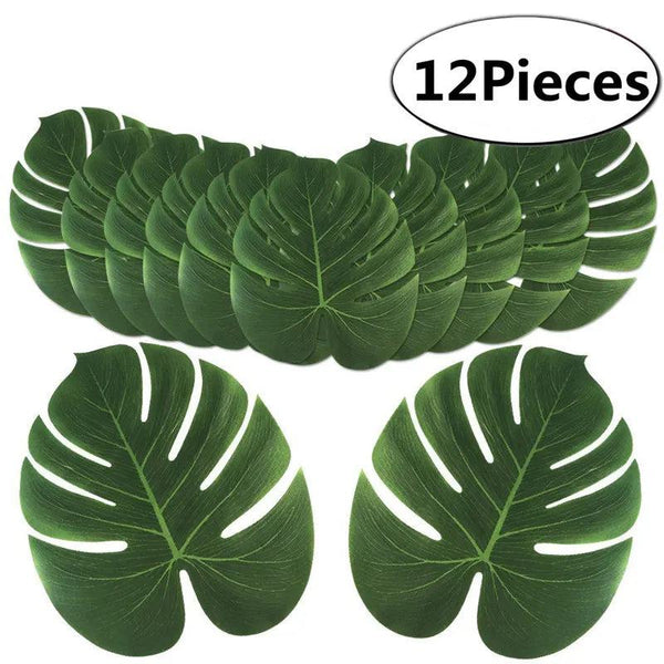 12Pcs Artificial Tropical Palm Leaves for Hawaiian Luau Theme Party Decorations Home garden decoration AA8238 - PST PS Tradings