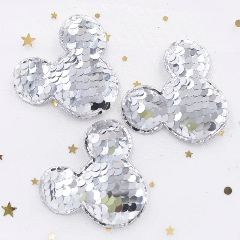 16Pcs Glitter Sequins Fabric Mouse Padded Patches Mouse Appliques for DIY Crafts Clothes Hats Hairpin Ornament Accessories - PST PS Tradings