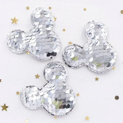 16Pcs Glitter Sequins Fabric Mouse Padded Patches Mouse Appliques for DIY Crafts Clothes Hats Hairpin Ornament Accessories - PST PS Tradings