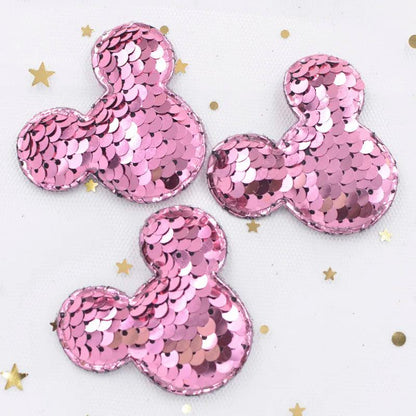 16Pcs Glitter Sequins Fabric Mouse Padded Patches Mouse Appliques for DIY Crafts Clothes Hats Hairpin Ornament Accessories - PST PS Tradings