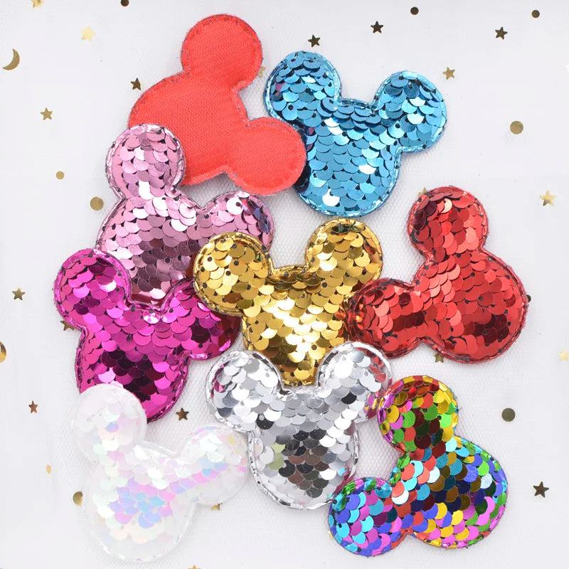 16Pcs Glitter Sequins Fabric Mouse Padded Patches Mouse Appliques for DIY Crafts Clothes Hats Hairpin Ornament Accessories - PST PS Tradings