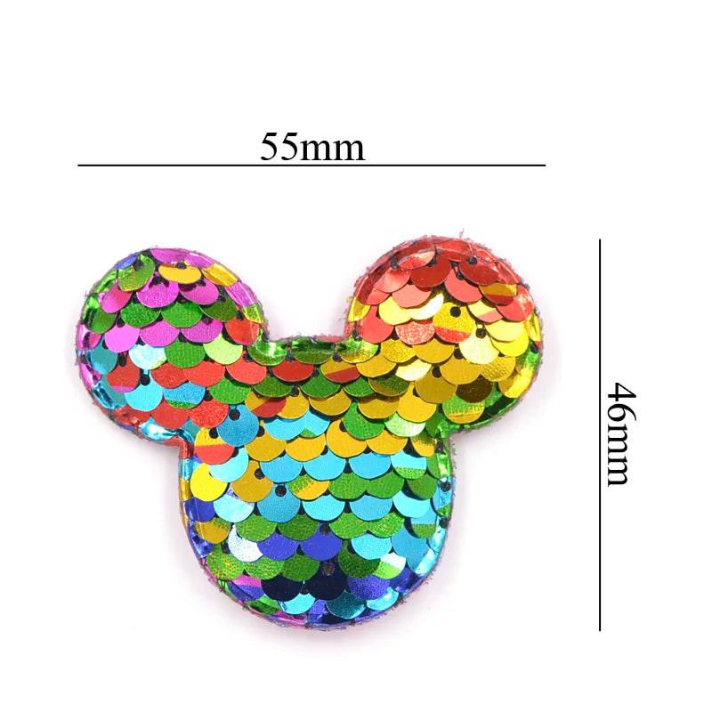 16Pcs Glitter Sequins Fabric Mouse Padded Patches Mouse Appliques for DIY Crafts Clothes Hats Hairpin Ornament Accessories - PST PS Tradings