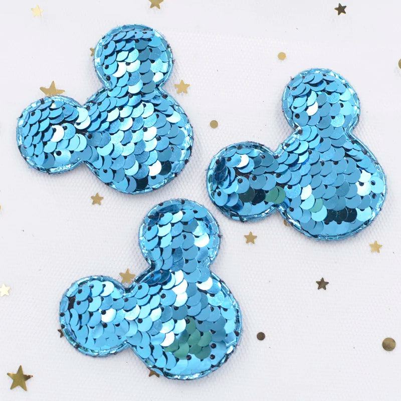 16Pcs Glitter Sequins Fabric Mouse Padded Patches Mouse Appliques for DIY Crafts Clothes Hats Hairpin Ornament Accessories - PST PS Tradings