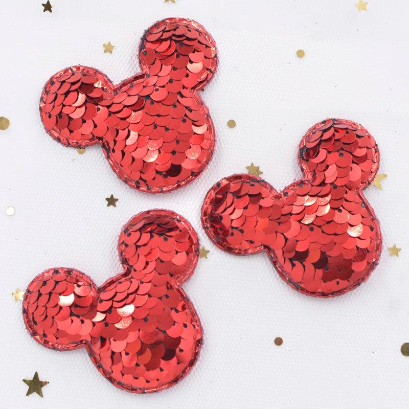 16Pcs Glitter Sequins Fabric Mouse Padded Patches Mouse Appliques for DIY Crafts Clothes Hats Hairpin Ornament Accessories - PST PS Tradings