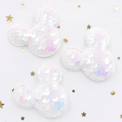 16Pcs Glitter Sequins Fabric Mouse Padded Patches Mouse Appliques for DIY Crafts Clothes Hats Hairpin Ornament Accessories - PST PS Tradings