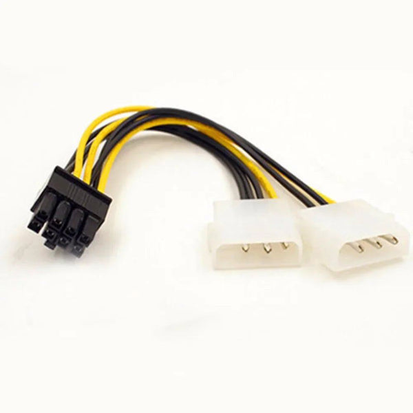 18cm 8Pin To Dual 4Pin Video Card Power Cord Y Shape 8 Pin PCI Express To Dual 4 Pin Molex Graphics Card Power Cable Adapter - PST PS Tradings